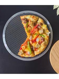 Écran de cuisson de qualité commerciale de 10 pouces pour restaurant à la maison, poêle à pizza en alliage d'aluminium sans soudure avec trous - Product Image 6