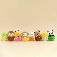 Juguetes de Peluche de Animales Ocultos en Frutas y Verduras, Mini Peluches de Panda, Conejo, Mono, Pollito y Ardilla para Decoración de Escritorio, Regalo para Niños