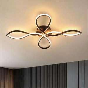 Lámparas de techo modernas minimalistas para sala de estar, tira de luces Led de techo negro dorado para dormitorio - Product Image 6