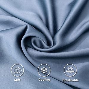 Juego de sábanas de bambú refrescantes de lujo de 4 Uds., juego de sábanas/funda nórdica, juego de cama con funda de almohada - Product Image 6