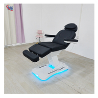 Black Beauty Spa Tatouage médical Chaise d'examen dentaire 4 moteurs Thérapie faciale électrique Tables de massage pour traitement médical