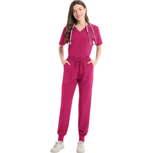 Women's Scrub Set Moisture Wicking Knitted Split Uniforms For Hospital And Spa Use Size S XXL - Product Image 4
