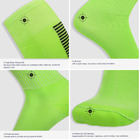 Chaussettes de football pour jeunes, style personnalisé, chaussettes de football à adhérence jaunes et noires en nylon, chaussettes de football longues pour enfants
