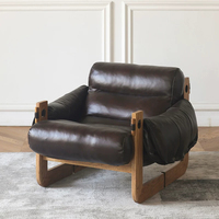 Fauteuil en cuir véritable pour petit espace intérieur, moderne et confortable, idéal pour appartement, chambre, balcon, école, maison