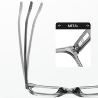 Lunettes optiques de haute qualité à monture carrée pour hommes, lunettes anti-lumière bleue, TR90 avec inserts métalliques intégrés, montures de lunettes de créateur pour femmes