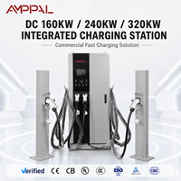Amppal DC 160kw 240kw 320kw Chargeur DC intégré à quatre pistolets pour véhicules commerciaux, stations de recharge rapide pour voitures électriques