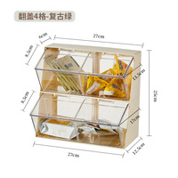 Boîte de rangement double couche multi-compartiments en plastique ABS avec couvercle rabattable, inspirée du style japonais, pour bureau (vente en gros)