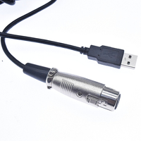 Câble de microphone adaptateur XLR femelle vers USB à 4 broches personnalisé pour cordon audio stéréo de sortie pour amplificateur, haut-parleur, console de mixage