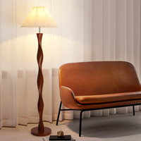 Lampe sur pied de style chinois rétro, Ins, classique, salon, chambre à coucher, bureau, chevet, couleur bois de noyer, lumière luxueuse