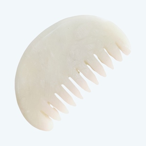 Peigne en jade blanc naturel, peigne gua sha, peigne de massage - Product Image 3