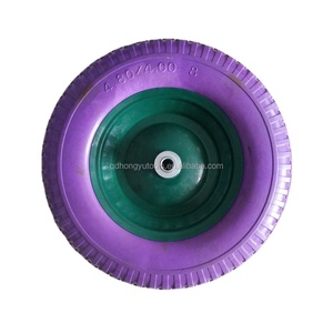 저렴한 다채로운 색상의 16인치 4.00-8 PU 폼 타이어 휠바로우용 바퀴 - Product Image 1