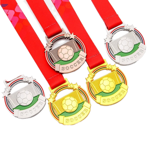 Medalla de Fútbol Personalizada, Chapada en Oro, Plata y Cobre, con Cinta, para Competiciones Deportivas y Torneos - Product Image 2