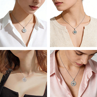 Colección de Collares de Brújula Personalizables, Multi-Estilo, a la Moda, Plata 925 con Incrustaciones de Circonio, Collar con Colgante Retro
