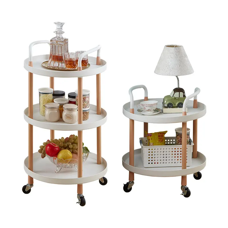 Étagère de rangement moderne et simple à 2 niveaux, 3 niveaux, rangement blanc pour la cuisine à domicile, chariot à main, étagère de rangement pour la salle de bain