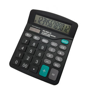 Kk-838 เครื่องคิดเลขพลังงานแสงอาทิตย์ 12 หลัก พร้อมฟังก์ชั่นเสียง สีดำ วัสดุ ABS สำหรับใช้ในสำนักงาน - Product Image 1