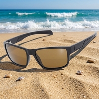 Lunettes de soleil polarisées UV400 essentielles pour l'été avec verres teintés marron confortables à monture intégrale et monture TR90, logo personnalisé disponible