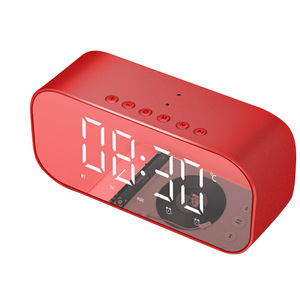 Reloj Despertador S5 con Espejo y Altavoz, con Pantalla de Temperatura, Forma Ovalada, Alimentado por USB, Reloj de Escritorio - Product Image 4
