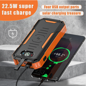 Paquete de logotipo personalizable Cargador inalámbrico <span class=keywords><strong>USB</strong></span> de 30000mAh Banco de energía solar portátil Salida de 10W Entrada <span class=keywords><strong>Micro</strong></span> <span class=keywords><strong>USB</strong></span> a prueba de agua - Product Image 2