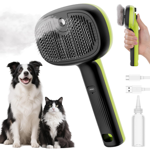 Peigne anti-statique 3 en 1 pour animaux domestiques, chats et chiens, pour l'élimination des poils, auto-nettoyant, efficace, brosse de toilettage pour chats - Product Image 1