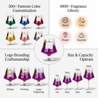 Bougie en cire de soja artisanale de luxe réaliste en verre à cocktail, parfumée à la citronnelle, pour décoration moderne de la maison, Diwali, Pâques, vente en gros