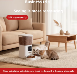 Tuya Uygulaması Uzaktan Kumandalı Akıllı Evcil Hayvan Besleyici Plastik Modern Düz Desenli Kuru Mama Dağıtıcısı Otomatik Kedi Köpek Mama Kapları Şarjlı - Product Image 1