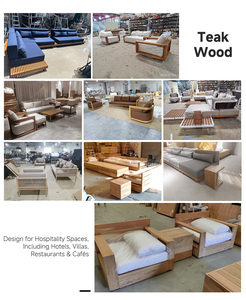 Canapés <span class=keywords><strong>de</strong></span> <span class=keywords><strong>jardin</strong></span> en bois <span class=keywords><strong>de</strong></span> teck, en tissu <span class=keywords><strong>de</strong></span> luxe, pour la natation, la piscine, l'extérieur - Product Image 2