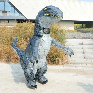 Huayu Hot Selling Halloween Cosplay Party Volwassen Dinosaurus Kostuum Opblaasbaar Velociraptor Kostuum