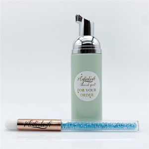 Marque privée Vente en gros Ensemble de mousse nettoyante pour extensions de <span class=keywords><strong>cils</strong></span> Shampooing moussant pour <span class=keywords><strong>cils</strong></span> parfumé à la pomme en bouteille verte Forme liquide - Product Image 6