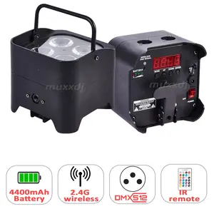 Có thể sạc lại không dây <span class=keywords><strong>LED</strong></span> <span class=keywords><strong>uplight</strong></span> 4x18 rgbaw UV 6in1 Battery Powered <span class=keywords><strong>LED</strong></span> PAR DJ uplights với trường hợp chuyến bay - Product Image 3