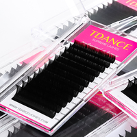 TDANCE Vente en Gros Cils Classiques 003 005 007 8-25mm Extension de Cils Individuels Fournisseur Plateaux de Cils Volume Noir Mat Cachemire