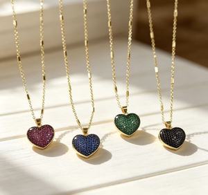 Collar con Colgante de Corazón con Circonitas Cúbicas y Baño de Oro de 18K, Joyería de Moda para Mujer - Product Image 5