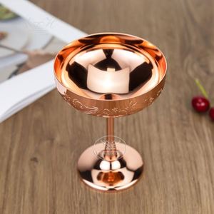Coupe à vin, cocktail, martini, champagne en acier inoxydable couleur or rose personnalisée 250 ml (8 oz) avec motif gravé pour bar et restaurant - Product Image 3