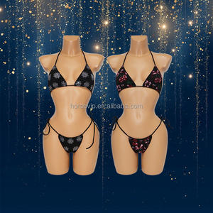 B217 チェリーセクシービキニセット クリスマス バレンタインデーギフト 誘惑 ラグジュアリー ブリンブリン ラインストーン クリスタル ダイヤモンド 水着 - Product Image 3