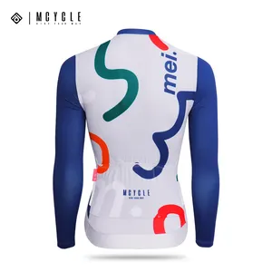 Mcycle Customized Bike Jersey Texture Fabric Long Sleeves Pro Race Cutting Lady Cycling Jersey For Road Bike MTB