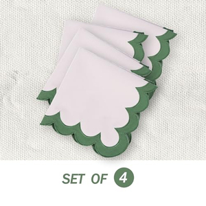 Serviette en lin à bords festonnés avec broderie délicate, offrant un style élégant pour un usage quotidien ou pour les célébrations. - Product Image 2