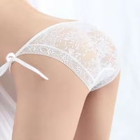 Tangas De Mujer Lingerie surdimensionnée à lacets sexy sous-vêtements taille basse tongs pour femmes Bikini érotique dentelle maille culotte transparente