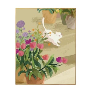 <span class=keywords><strong>Quadro</strong></span> su Tela con Gatto, Tulipani e Ciliegie in Stile Primaverile, Decorazione da Parete Moderna e Minimalista per Interni - Product Image 5