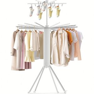360° Rotation Collapsible Octopus Indoor Stand Aluminum Laundry Baby Clothes Hangers Almirah Drying Shelf Clothes Dryer Rack - Product Image 4