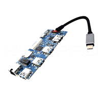 HYTEPRO H09 USB 3.0 Hub de 4 Puertos con Lector de Tarjetas Integrado en PCB para Dispositivos Inteligentes y Sistemas de Control Industrial