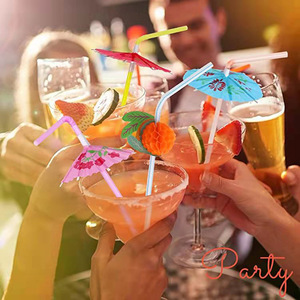 Palillos Decorativos Creativos para Fiestas con Forma de <span class=keywords><strong>Sombrilla</strong></span> de 10 cm con Decoraciones Tropicales Hawaianas Tiki para Campamentos y Barbacoas - Product Image 5