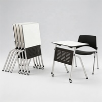 Ensemble de table et chaise de classe, mobilier scolaire, table de formation pliable avec roulettes