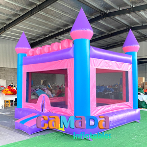 <span class=keywords><strong>Location</strong></span> commerciale de moonwalk de videur de saut gonflable de <span class=keywords><strong>maison</strong></span> de rebond de filles de princesse bleue et rose - Product Image 5