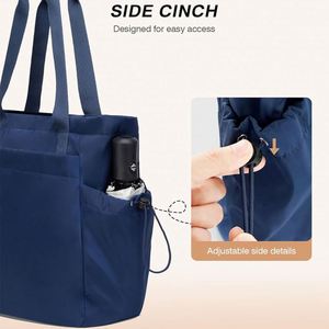 Custom <b>Navy</b> Blue Large Capacity Waterproof Tote Fashionable Portable Shoulder <b>Bag</b> for Sports Travel With Lining Handbags - Product Image 4
