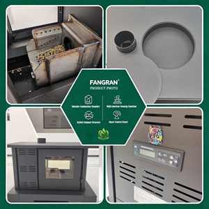 Poêle à granulés Fangran 150ZX 10kW avec trémie de 6kg, cheminée à air chaud à foyer dissimulé pour maison et tente 80m² - Product Image 3