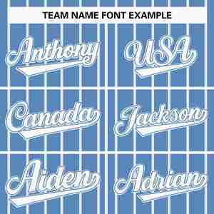 Custom <b>Light</b> Blue White Stripe Fashion Design Full Button Authentic Baseball Jersey - Product Image 4