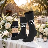 Chaussettes personnalisées pour témoin de mariage en coton tricoté de qualité supérieure avec logo sur le dessous et emballage
