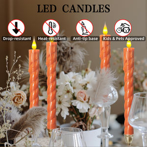 सर्पिल फ्लैमेलेस मोमबत्तियों की बैटरी संचालित कैंडलस्टिक्स घर की शादी की सजावट के लिए मोमबत्ती प्रकाश - Product Image 3