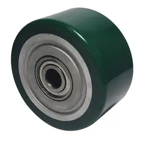 4 Poly \ "x 2 Poly Wheel \" Poly on roda aluminium dengan Ball Bearings untuk roda atau peralatan 800 lb Polyurethane Caster roda