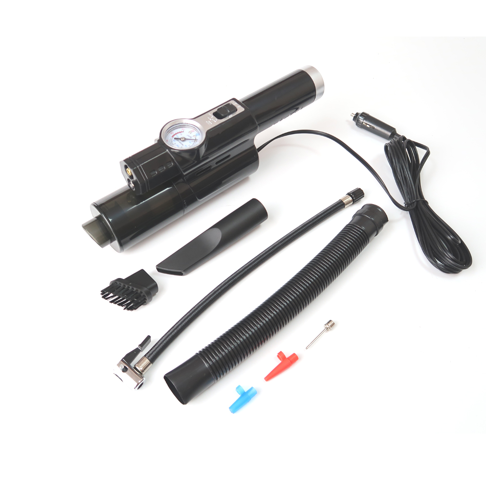 Самый дешевый автомобильный пылесос 12 В DC с ЖК-дисплеем и светодиодной подсветкой, портативный пылесос 4 в 1 для накачивания шин