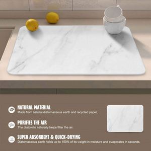Nouveau marbre dur diatomite séchage rapide tapis de comptoir de cuisine tapis absorbant plateau pierre plat séchage tapis pour comptoir de cuisine - Product Image 4